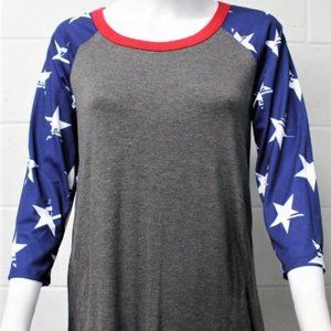 New Junior's Cute Boutique Star raglan top